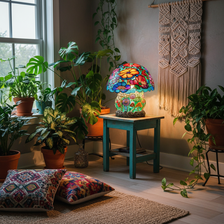 Frostet svampeformet lampe